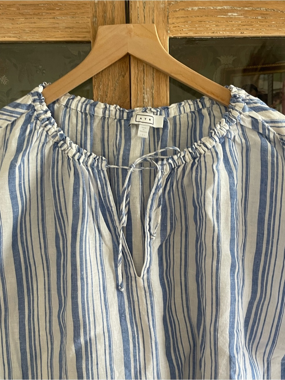 AYR Blue & White Striped Peasant Tunic - Picture 3 of 4